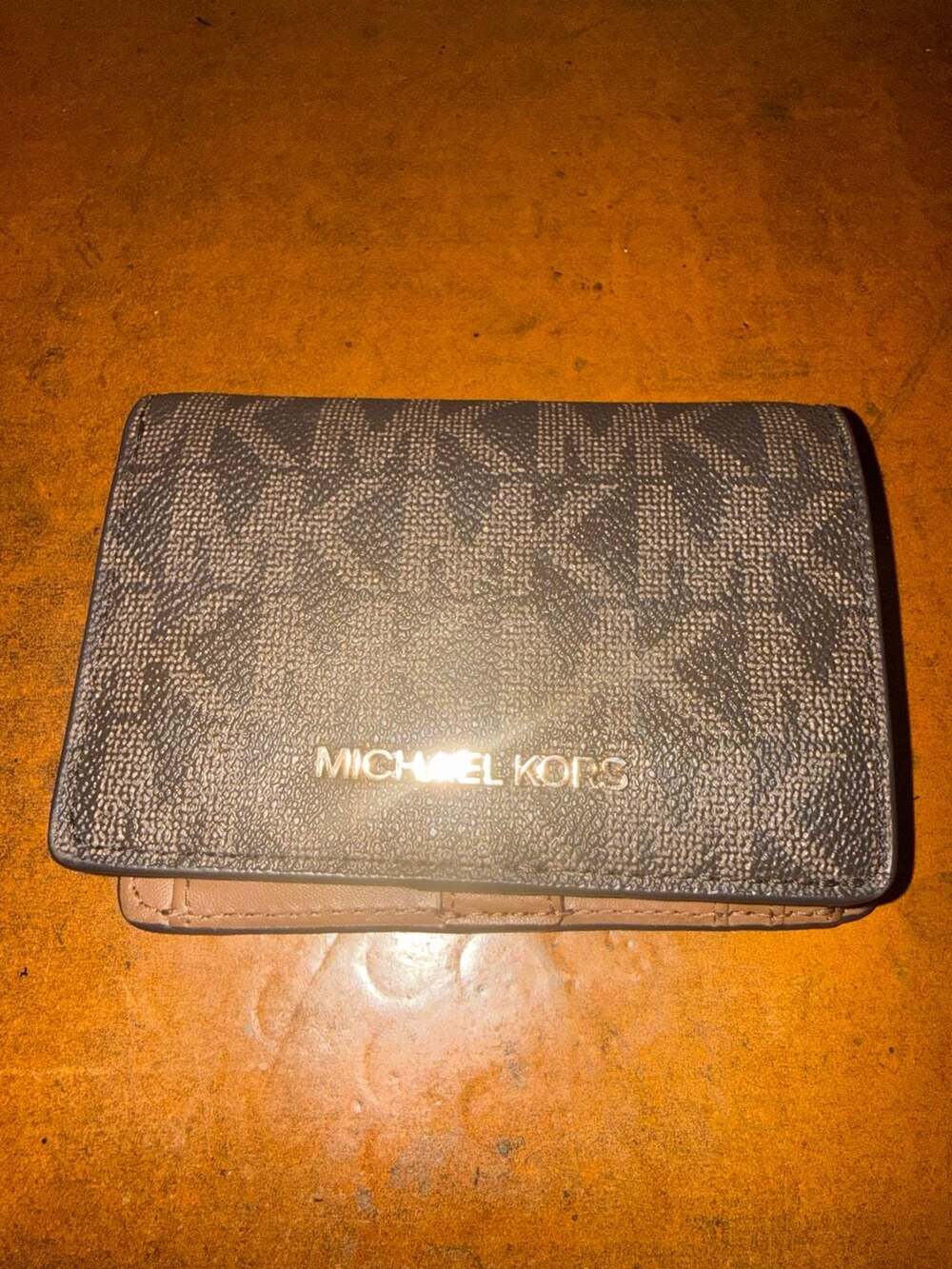 Michael Kors Jet Set Medium Signature Logo Wallet Brown Luggage